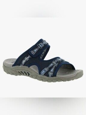 Skechers Reggae Womens  Navy Comfort Slide Sandal